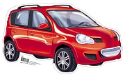 ФМ1-10455 Плакат вырубной А4. Автомобиль легковой красный (с уф-лаком) - группа Транспорт