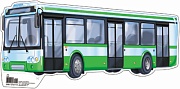 ФМ1-10413 Плакат вырубной А4. Машина автобус (с уф-лаком) - группа Транспорт